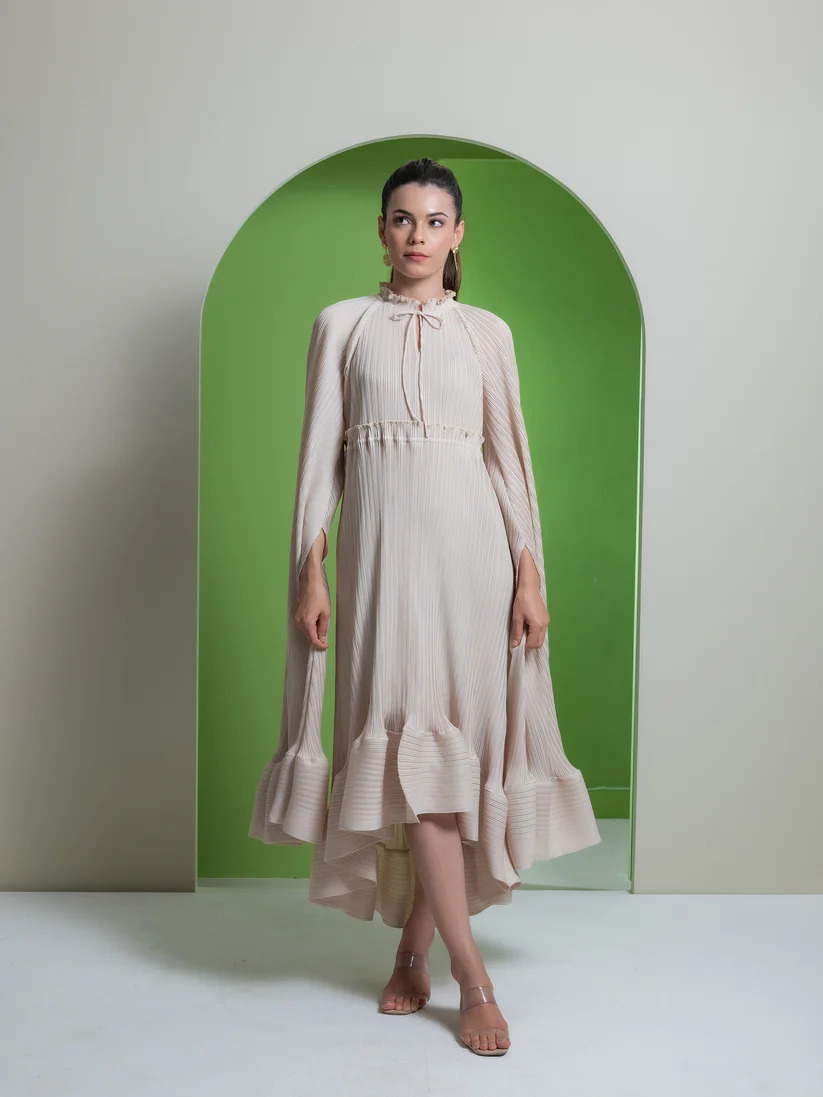 Buy Pleated Fabric Dress Online at Onto By Aanchal